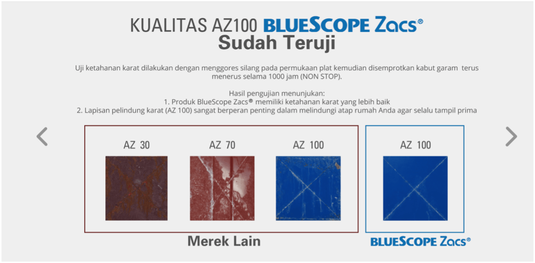 Atap Lapisan BlueScope Zacs Tahan Karat